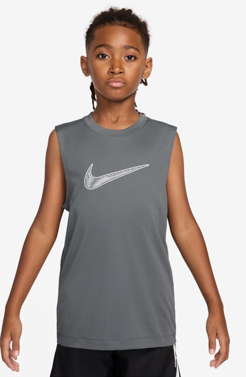 Kids' Logo Dri-FIT Graphic Muscle T-Shirt (Big Kid)