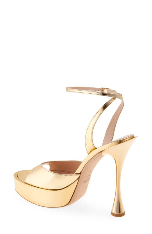 Betzábe Alessandra Ankle Strap Platform Sandal In Gold Mirror