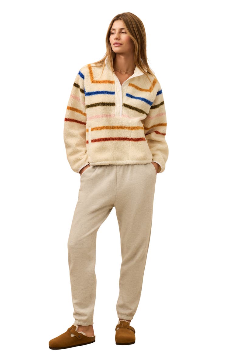 Faherty Fireside Fleece Pullover Top, Alternate, color, Dream Fleece Stripe