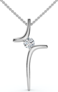 Bliss Diamond Diamond Cross Pendant Gold 18" Necklace 5/8" Tall Lab G