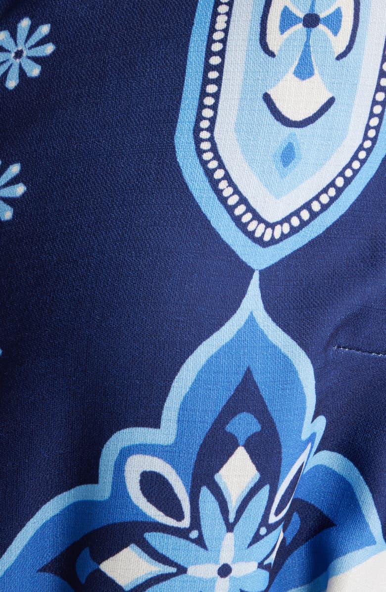 Julia Jordan Print Tie Waist Shirtdress, Alternate, color, Blue Multi