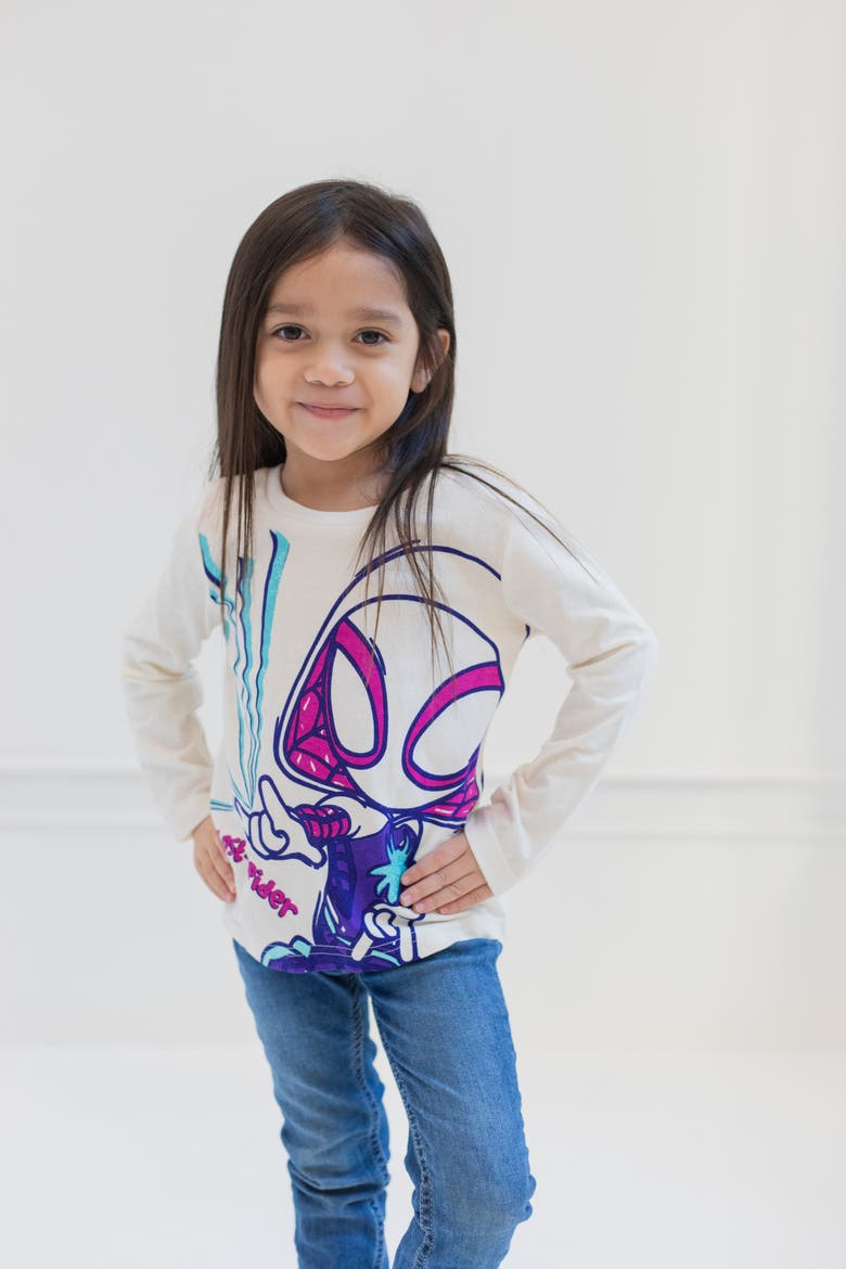 Spidey And His Amazing Friends 2-pack Long Sleeve T-shirts (toddler, Little Kid & Big Kid), Alternate, color, Ghost Spider Teal
