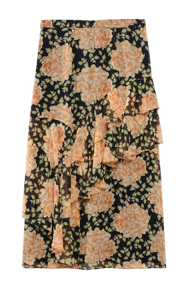 MINT VELVET Print Midi Skirt, Alternate, color, Orange