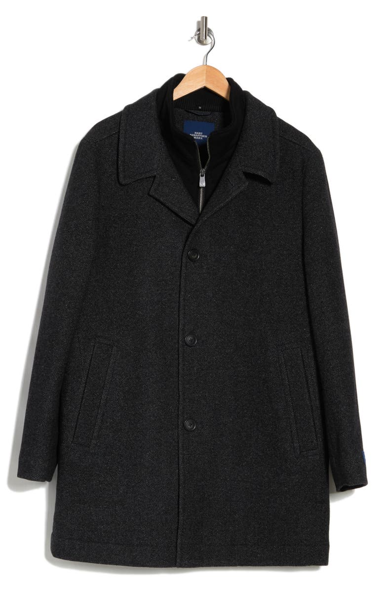 Hart Schaffner Marx Macbeth Wool Blend Single Breasted Coat, Alternate, color, Charcoal Pindot