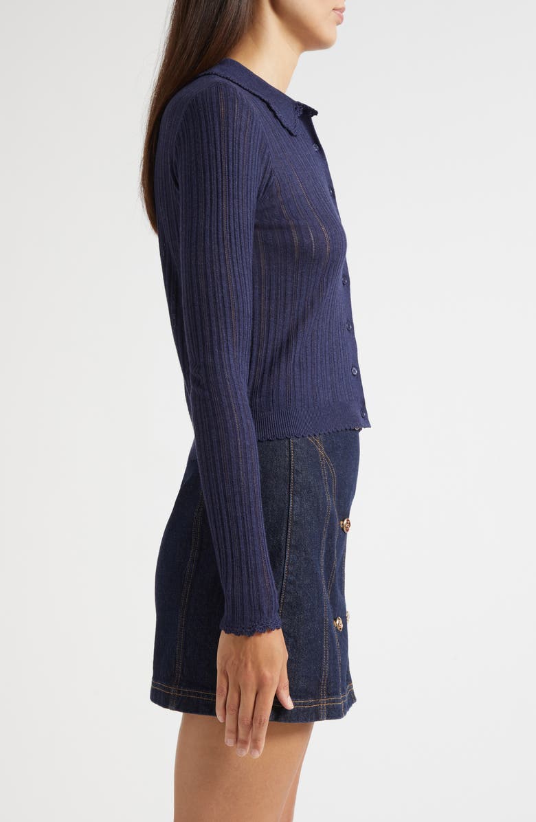 Lottie Pointelle Rib Cardigan