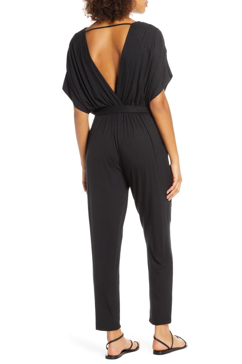 Open Back Jumpsuit, Alternate, color, BLACK