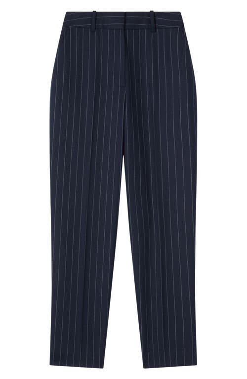 Lk Bennett Bella Pinstripe Pants In Navy