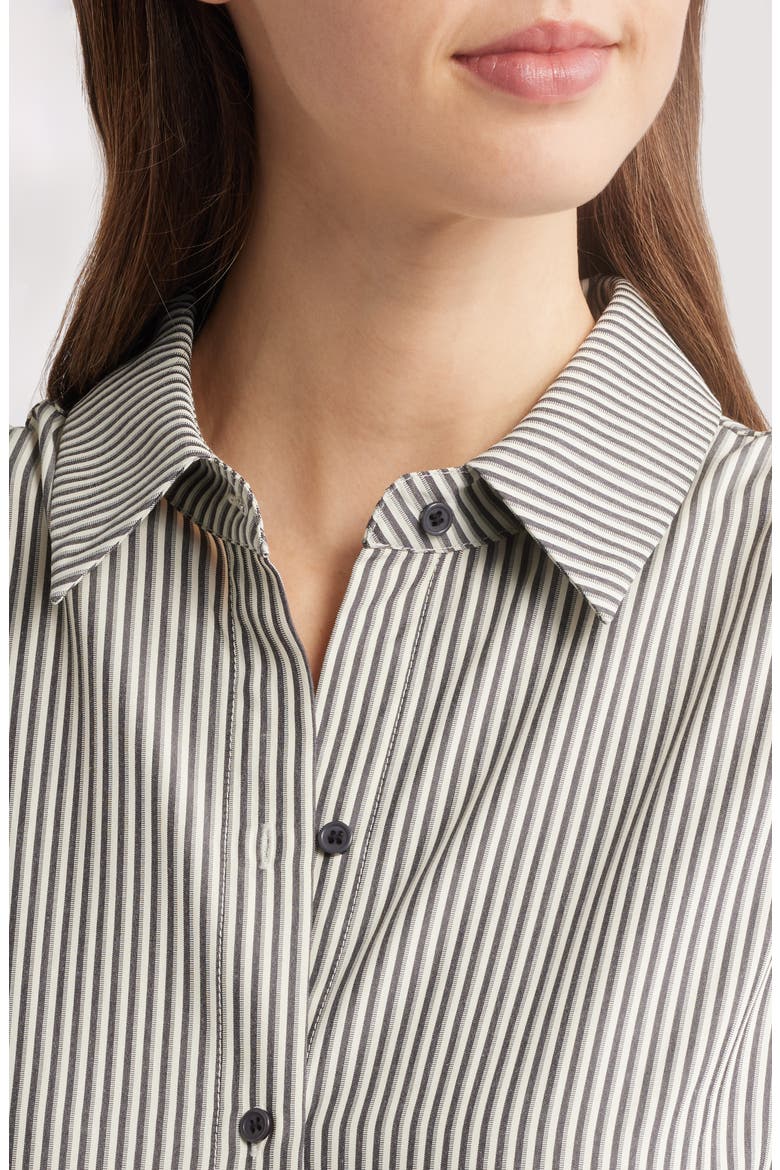 Sleeveless Front Waist Tie Midi Shirtdress, Alternate, color, CREAM BLACK
