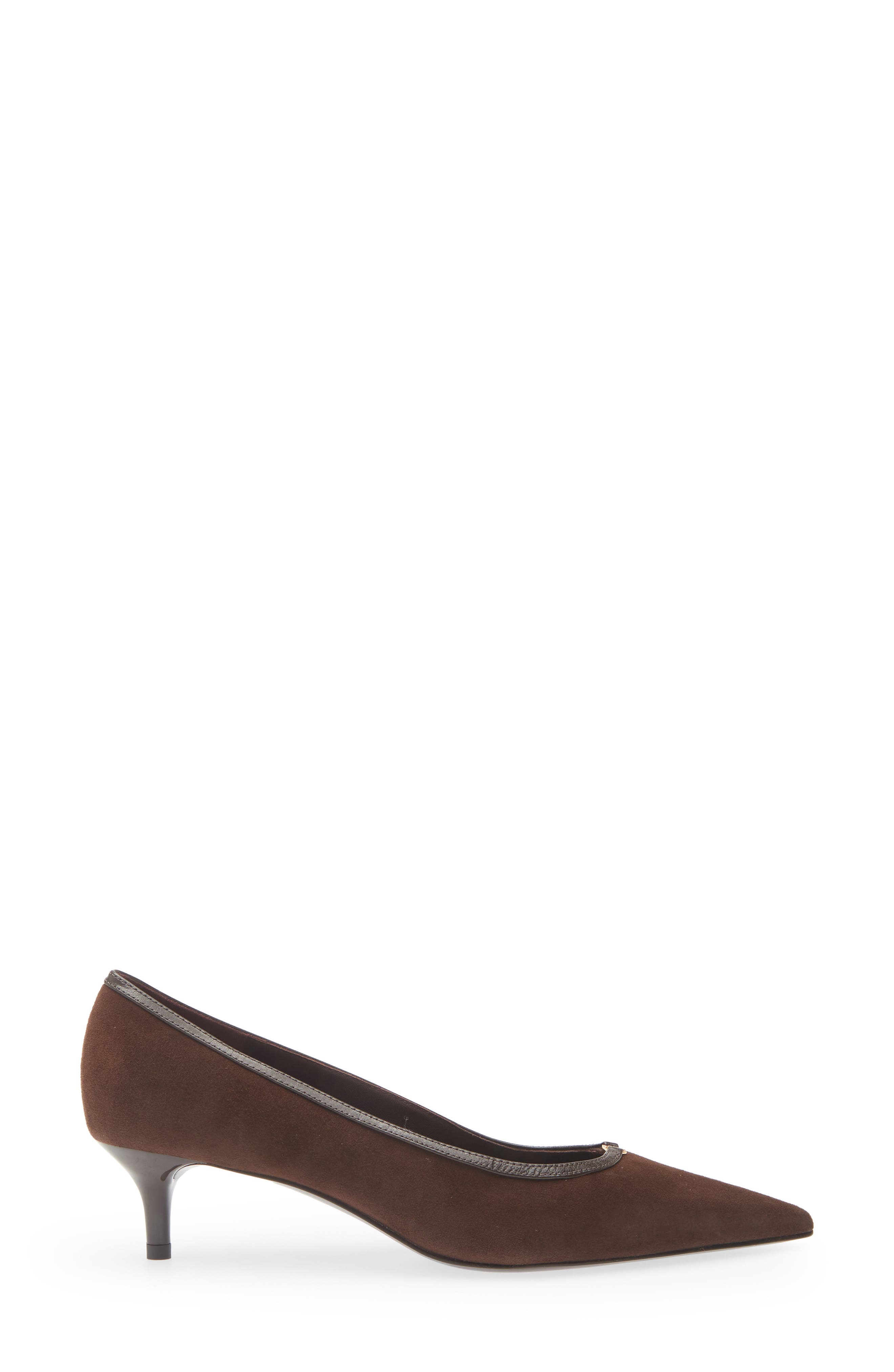 Double T Buckle Kitten Heel Pump, Alternate, color, DARK COCOA / DARK COCOA
