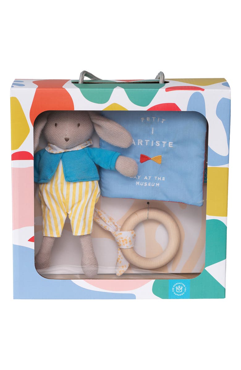 Manhattan Toy Day at the Museum Stuffed Animal, Fabric Book & Teether Set, Alternate, color, 