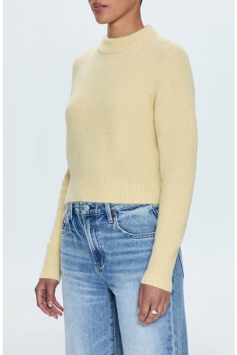 Sara Shrunken Alpaca Blend Sweater, Alternate, color, SOFT YELLOW
