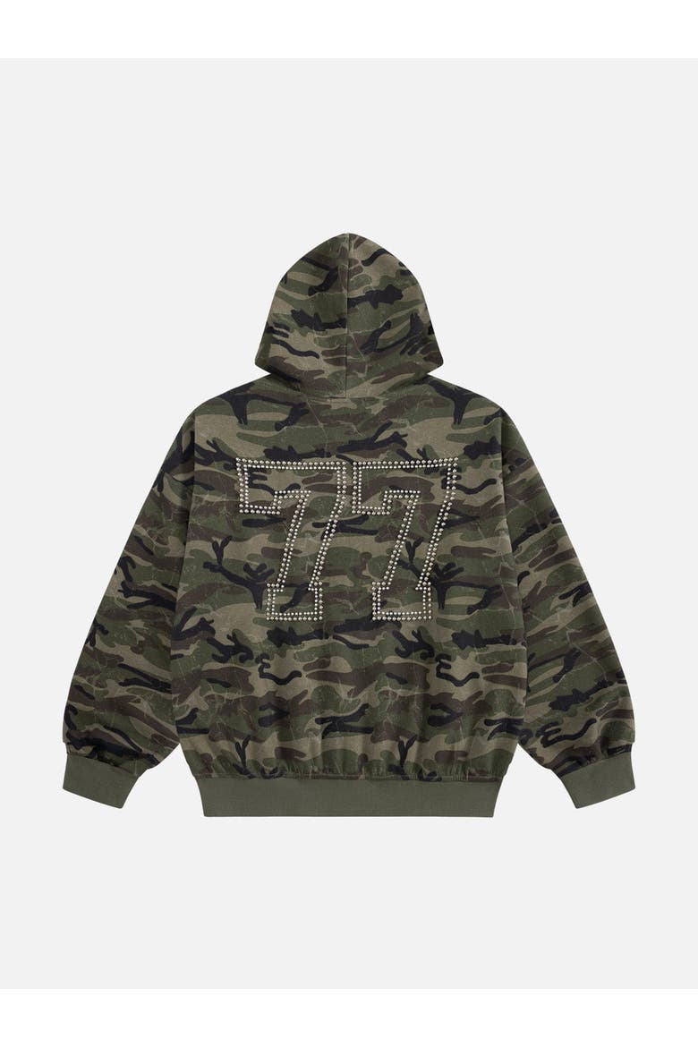 Camo Zip Up Hoodie, Alternate, color, Camouflage