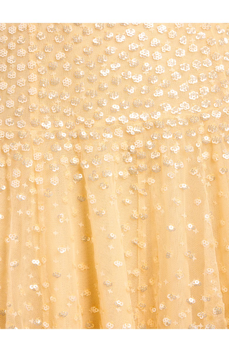 Needle & Thread Sunrise Sequin Strapless Cape Dress, Alternate, color, Citron