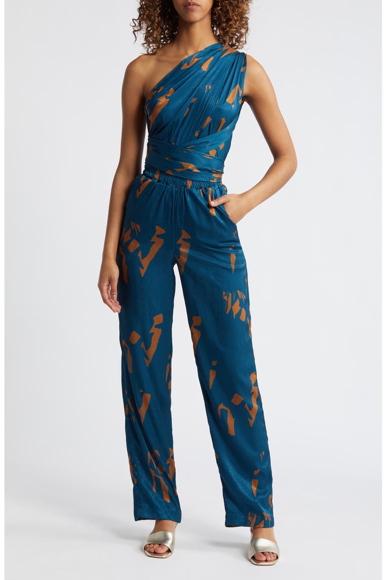 Umy Abstract Print Convertible Jumpsuit, Alternate, color, BLUE