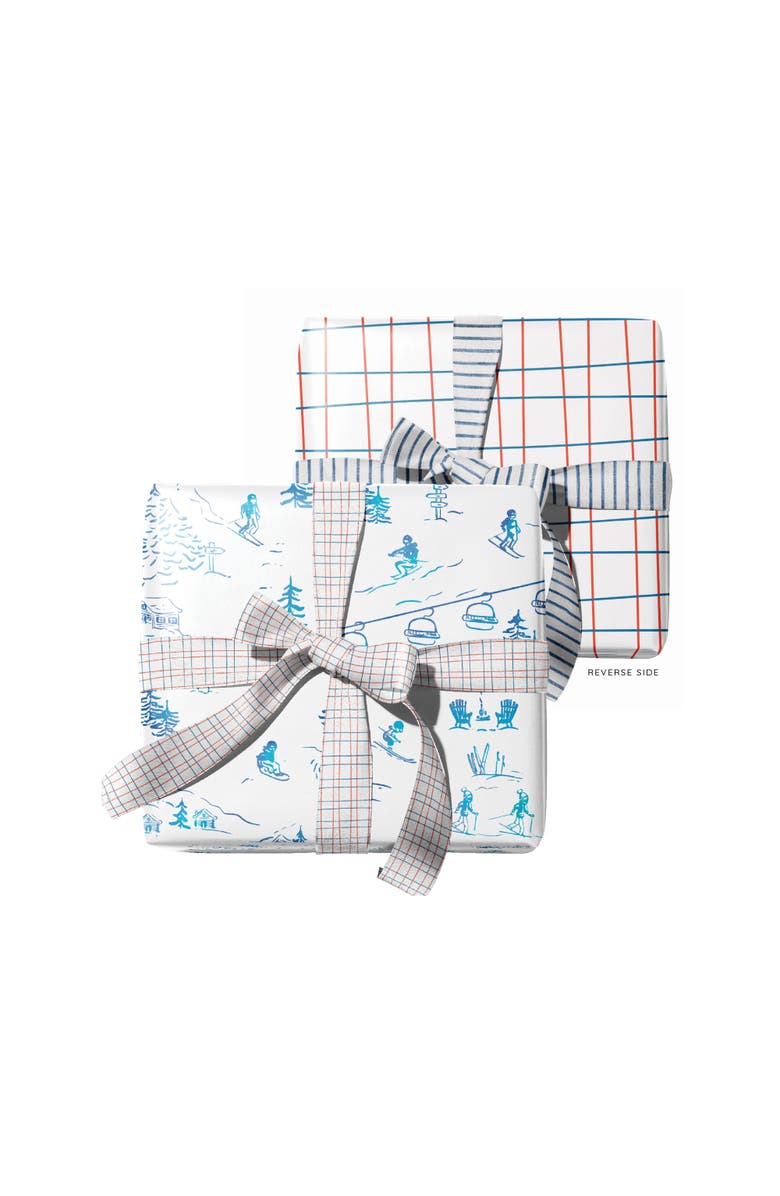 Ramus & Co Eight Sheets Two-Sided Ski Toile & Pine Forest Heavyweight Gift Wrap, Alternate, color, Multicolored
