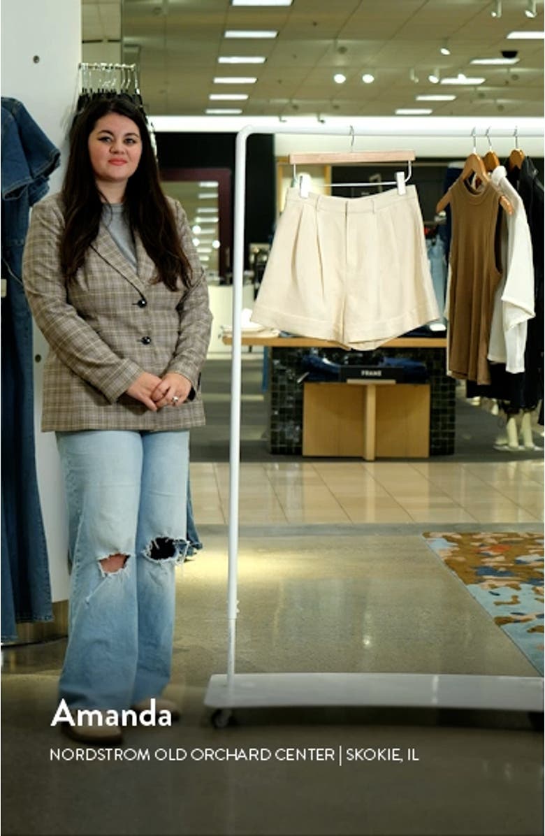 Linen Blend Front Pleat Shorts, sales video thumbnail