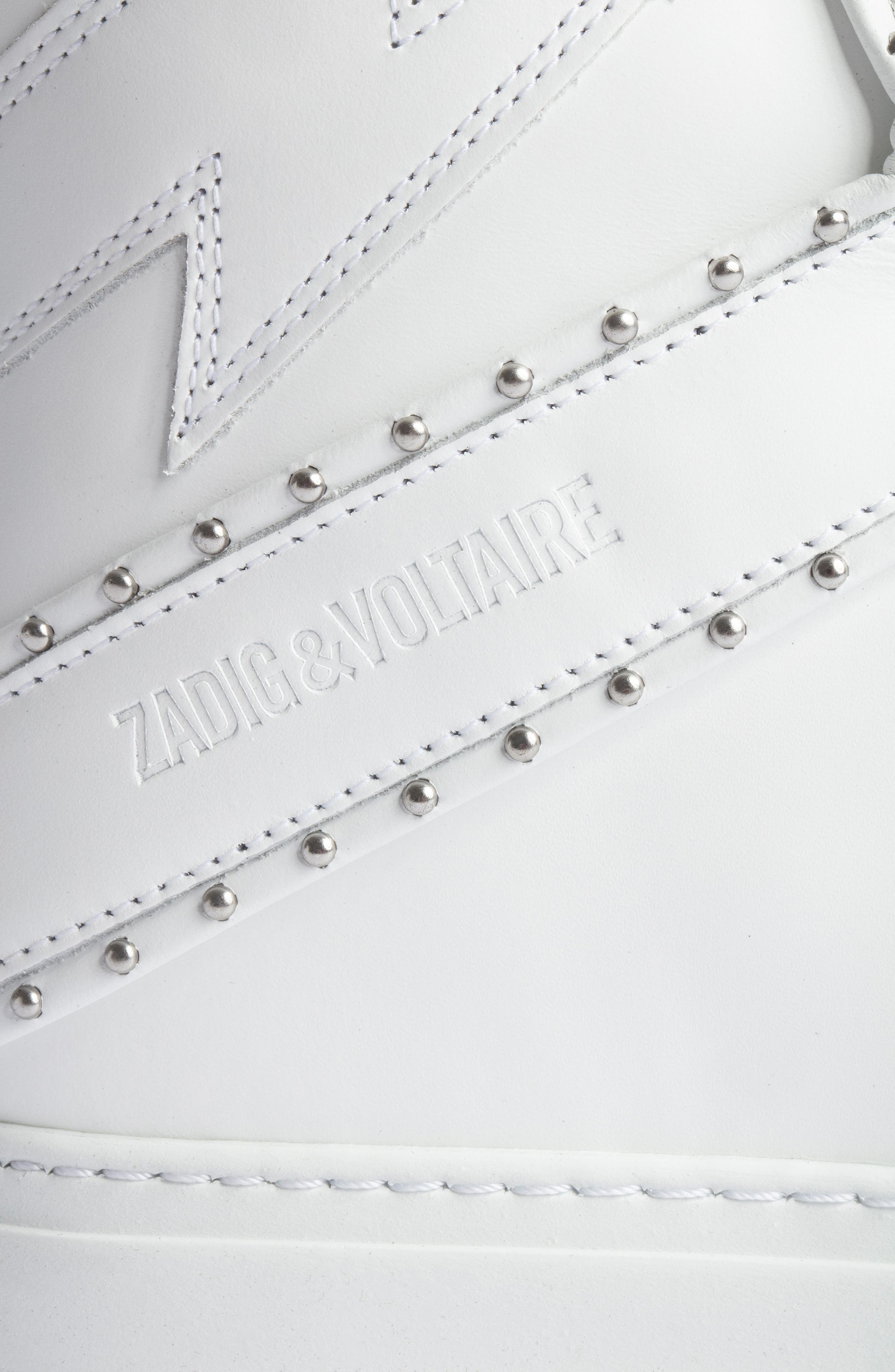 Zadig & Voltaire High Flash Smooth Platform Sneaker, Alternate, color, 