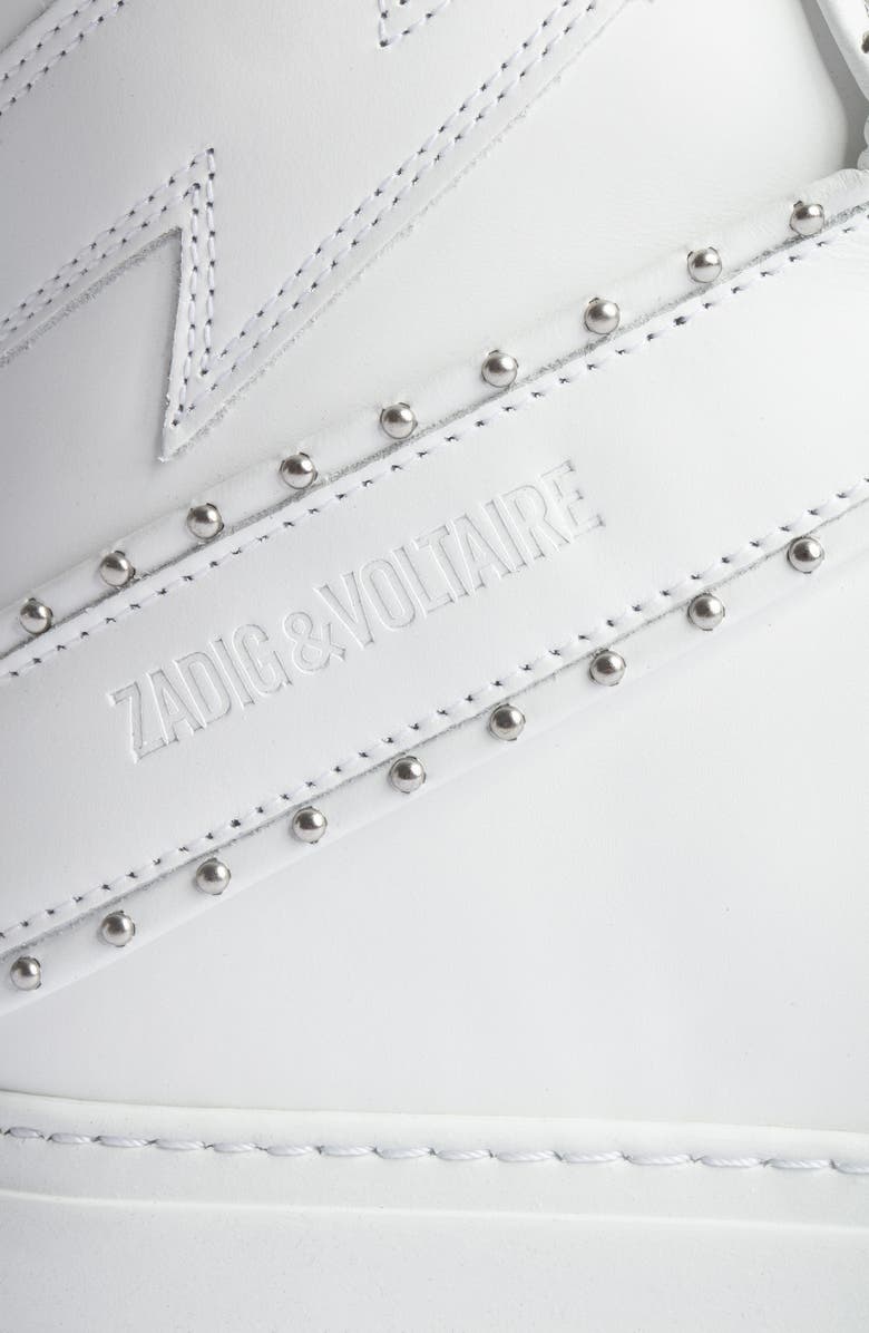 Zadig & Voltaire High Flash Smooth Platform Sneaker, Alternate, color,