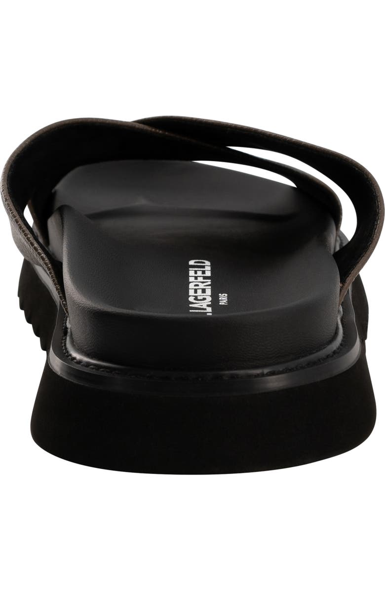 KARL LAGERFELD PARIS Tumbled Leather Crisscross Slide Sandal, Alternate, color,