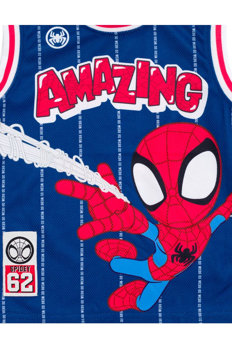 Spidey and His Amazing Friends Athletic Mesh Tank Top and Shorts Set, Alternate, color, Spider Man Navy