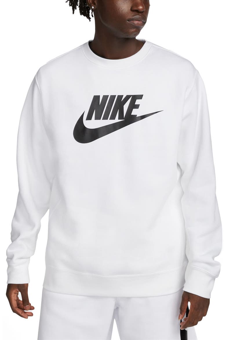 Fleece Graphic Pullover Sweatshirt, Main, color, WHITE