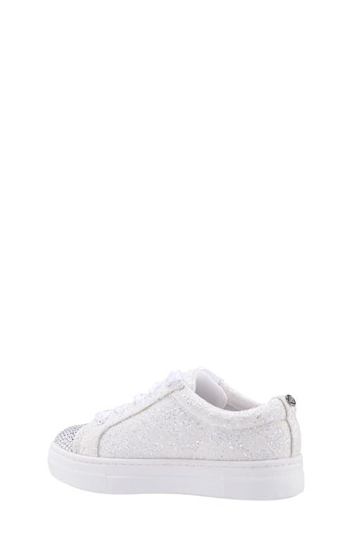 Nina Kids' Glitter Cap Toe Sneaker In White