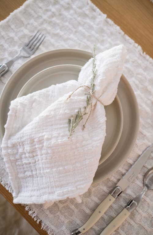 Pom Pom At Home Kenwood Set Of 4 Napkins In White