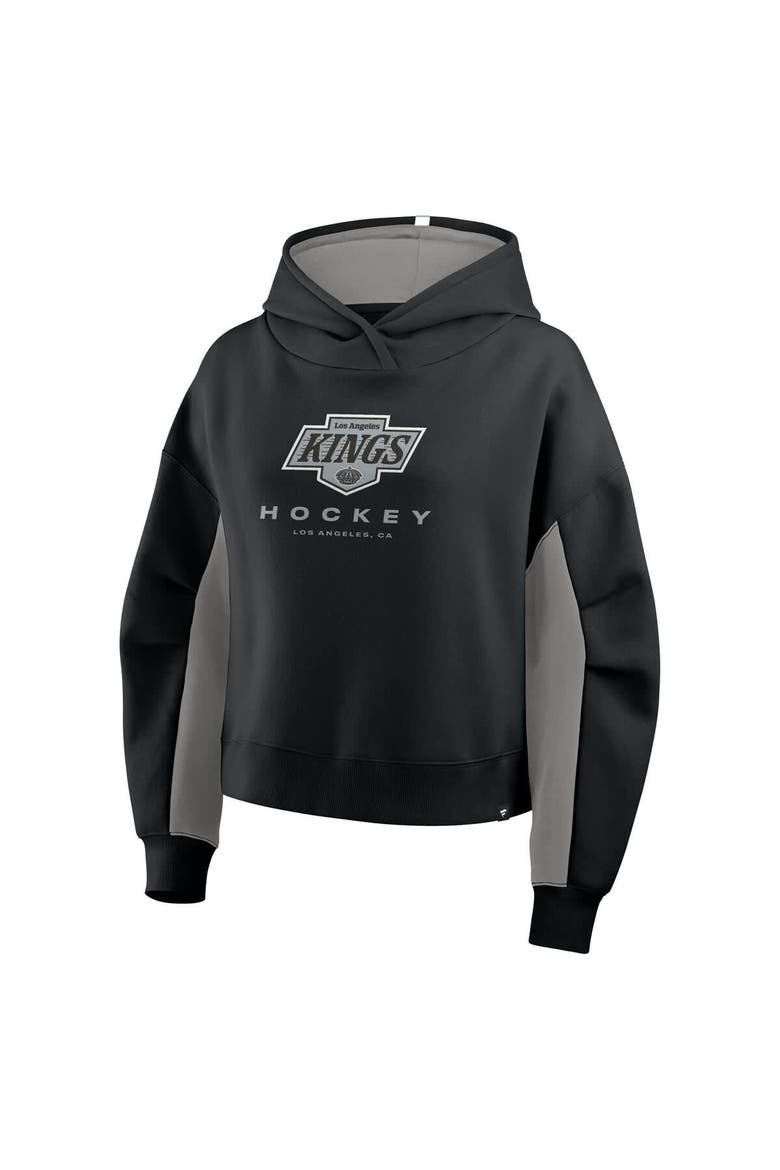 Women's Fanatics Black Los Angeles Kings Back Check Boxy Hoodie, Alternate, color, Black