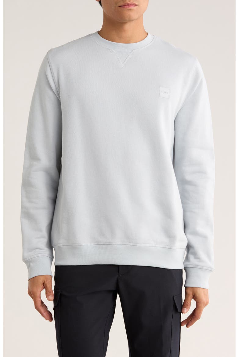 We Start Crewneck Sweatshirt, Main, color, LIGHT/ PASTEL GREY
