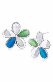 Modern 5-Petal Floral Stud Earrings