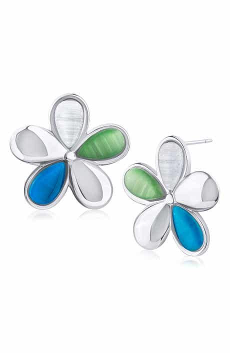 Modern 5-Petal Floral Stud Earrings