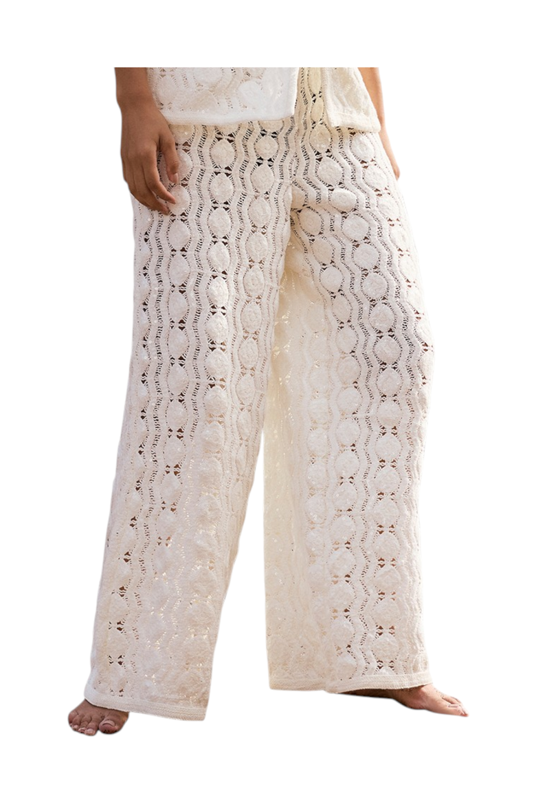Crochet Sequin Trousers, Main, color, Neutral