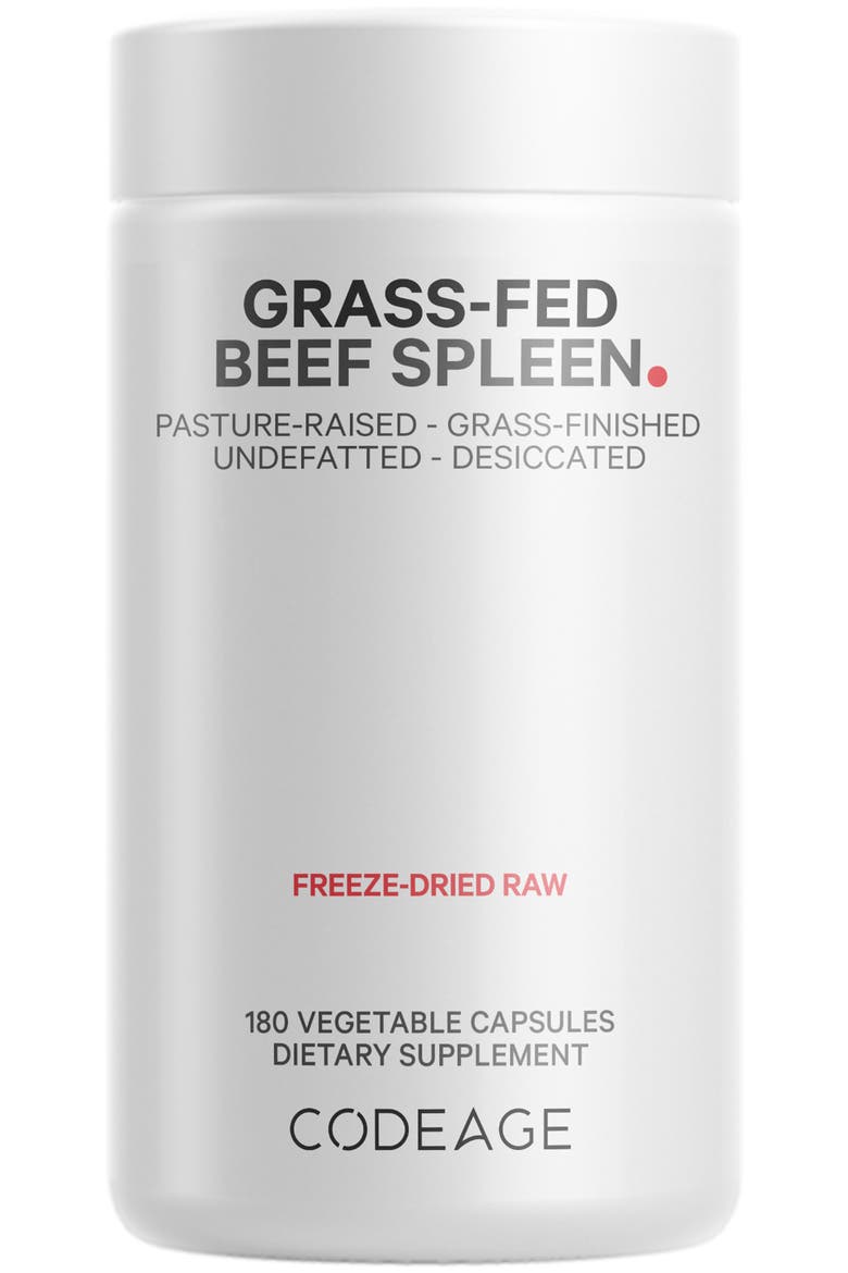 Grass-Fed Beef Spleen Glandular Supplement, Main, color, White