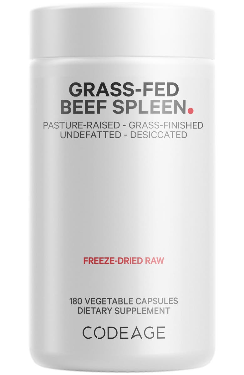 Codeage Grass-Fed Beef Spleen Glandular Supplement, Main, color, White