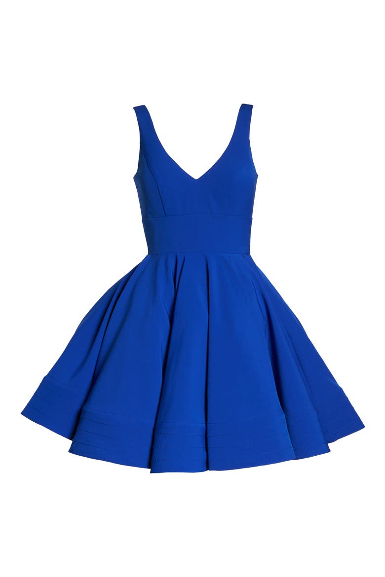 Sequin Fit & Flare Cocktail Dress, Alternate, color, ROYAL