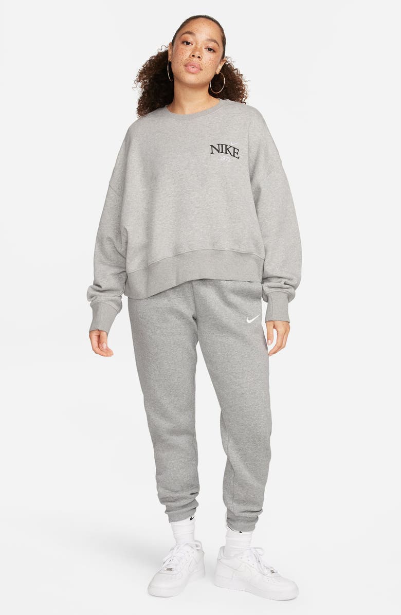 Nike Phoenix Fleece Varsity Oversize Crewneck Sweatshirt, Alternate, color,