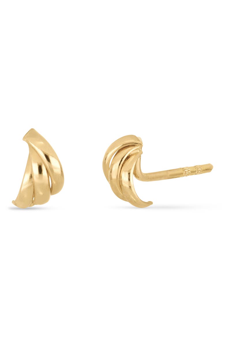 14k Gold 6mm Trio Stud Earrings, Main, color, 14K YELLOW GOLD