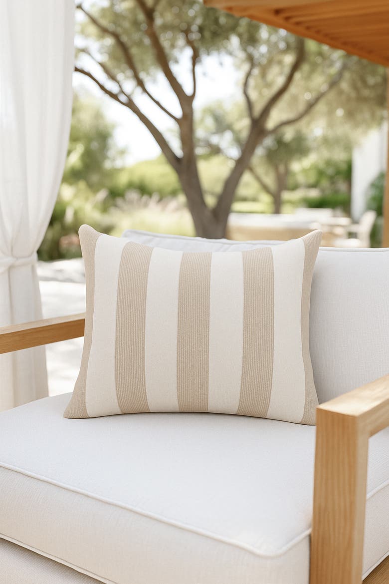 Sardinia Stripe Pillow, Alternate, color, Natural Beige