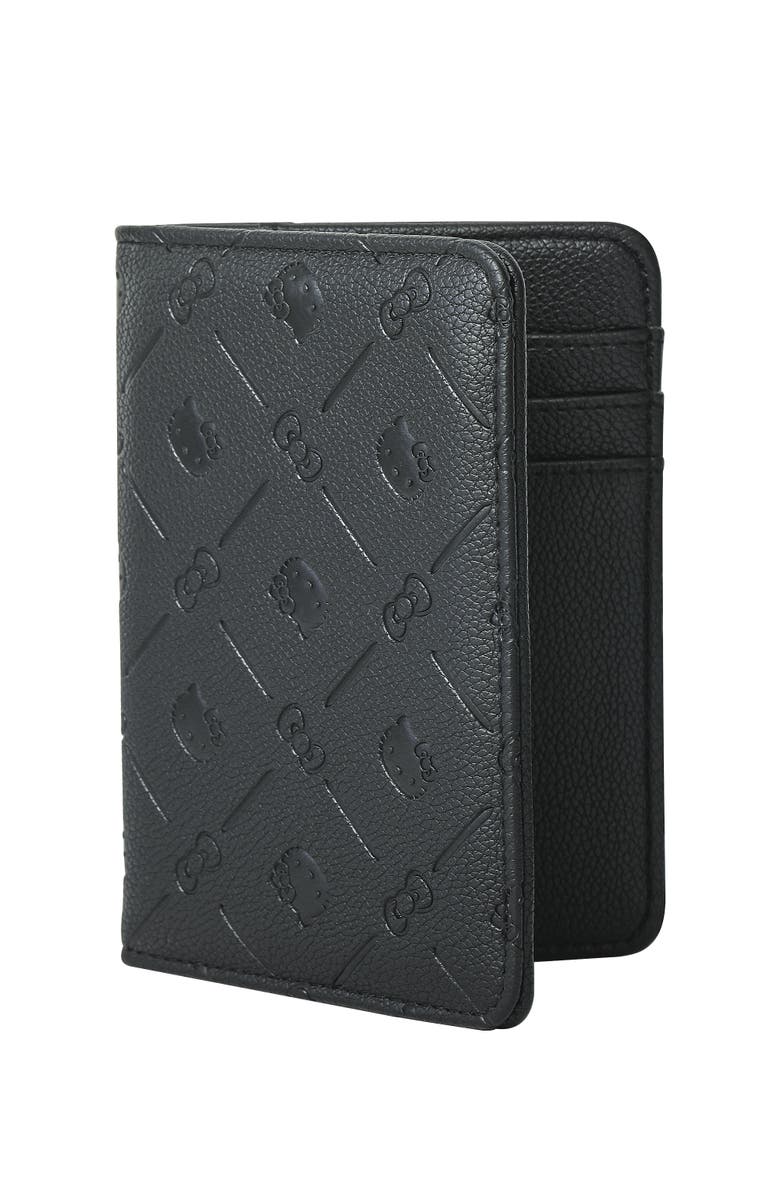 Hello Kitty Embossed Passport Holder, Main, color, Black