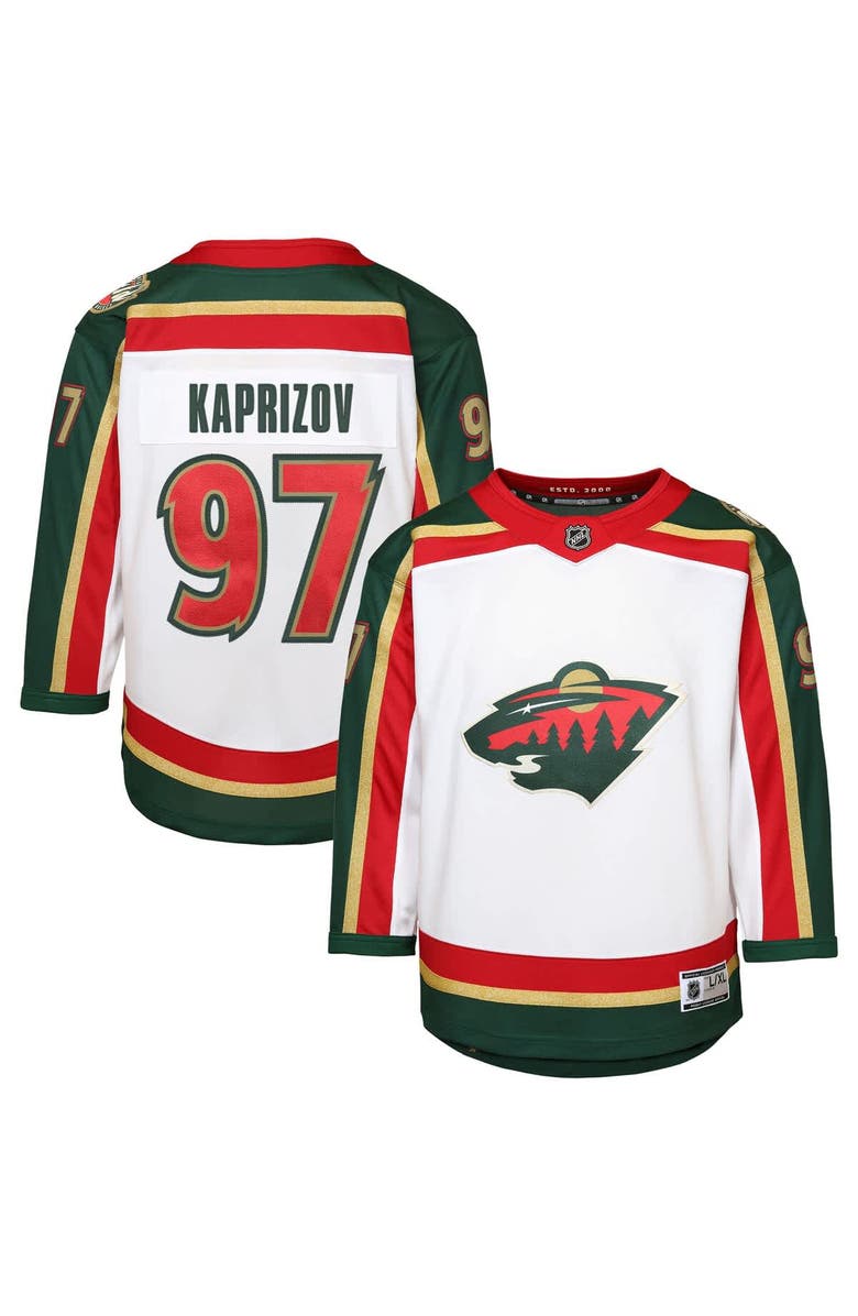 Outerstuff Youth Kirill Kaprizov White Minnesota Wild 25th Anniversary Replica Player Jersey, Main, color, White