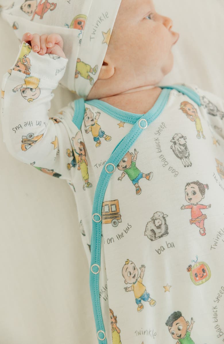 Copper Pearl CoComelon Newborn Knotted Gown, Alternate, color, Light Beige