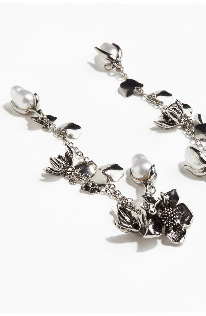 H&M Long Earrings, Alternate, color, Silver-Colored