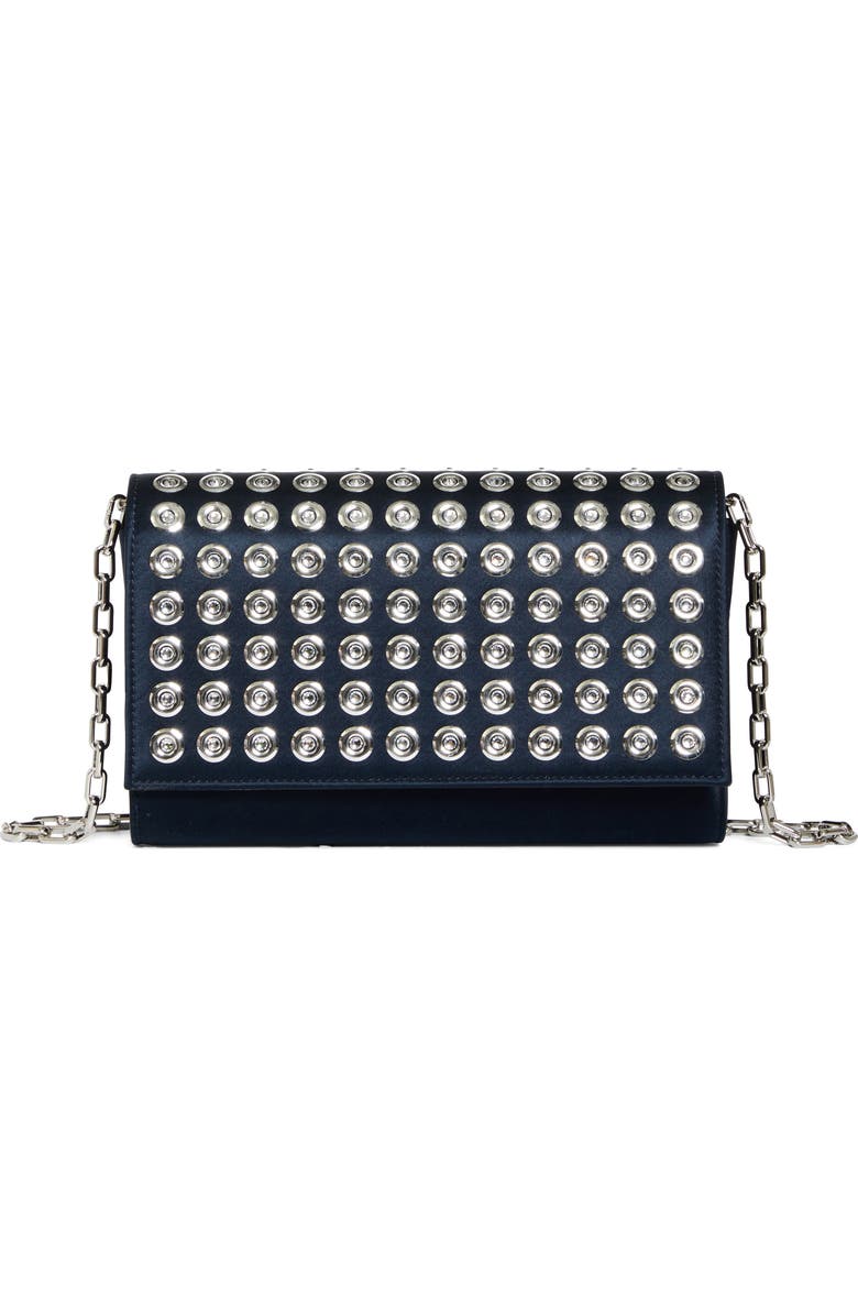 Christian Louboutin Paloma Clutch, Main, color, Zaffiro/ Silver