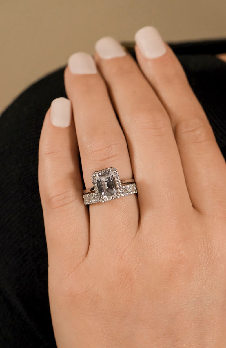 Sterling Forever Arden Cubic Zirconia Ring, Alternate, color, Silver