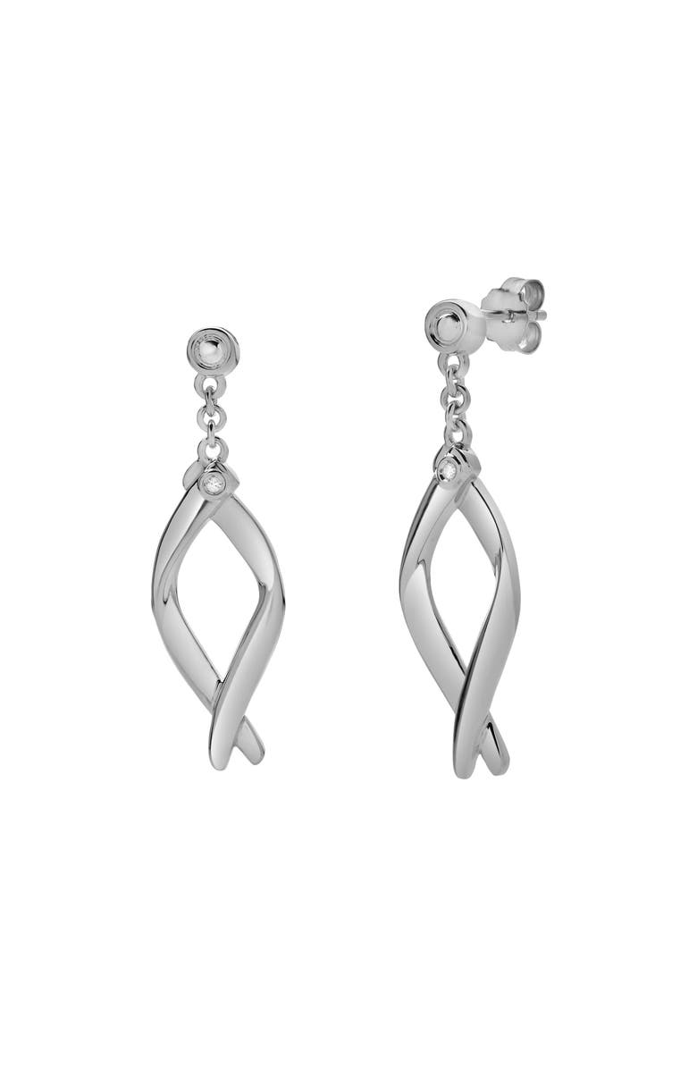 LuvMyJewelry Elmora Sterling Silver 0.02 Ct Diamond Twisted Drop Earrings, Alternate, color, 925 Sterling Silver