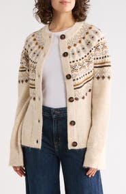 BLANKNYC Fair Isle Peplum Cardigan