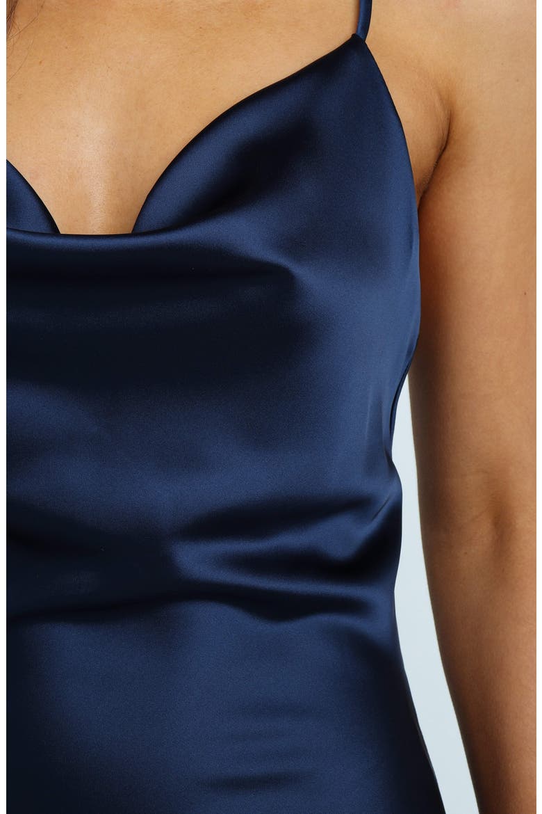 Cyprus Satin Slipdress, Alternate, color, NAVY
