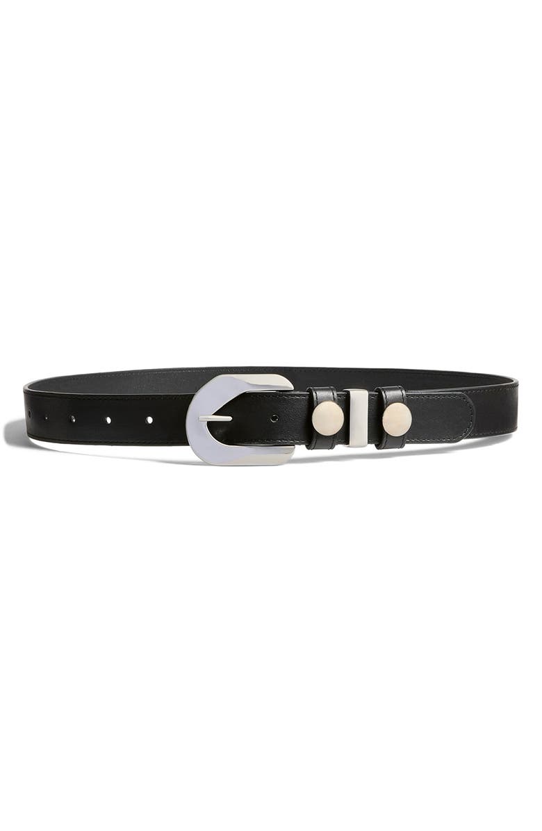 Altuzarra Western Boho Leather Belt, Main, color, Black