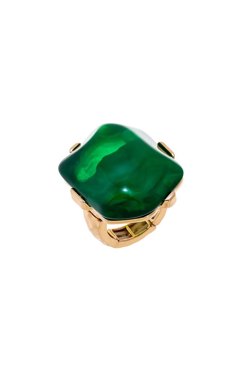 BY ADINA EDEN Green Jade Chunky Statement Ring, Main, color, Emerald Green