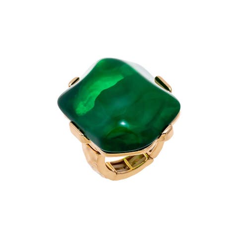 Green Jade Chunky Statement Ring